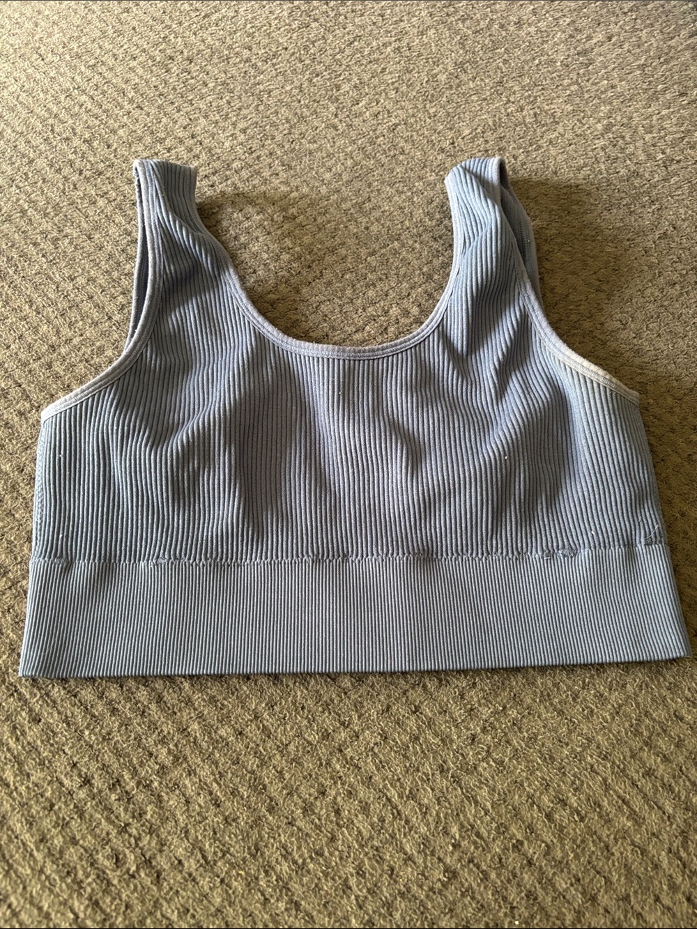 Aerie Seamless Ribbed Crop Bralette - Light blue size large